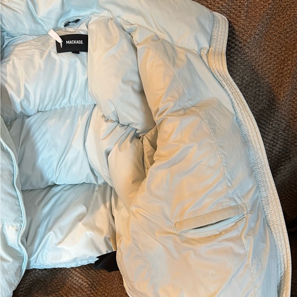 Mackage Women's Soft Blue Down-filled Tessy Puffer Jacket Size S. - Picture 11 of 14